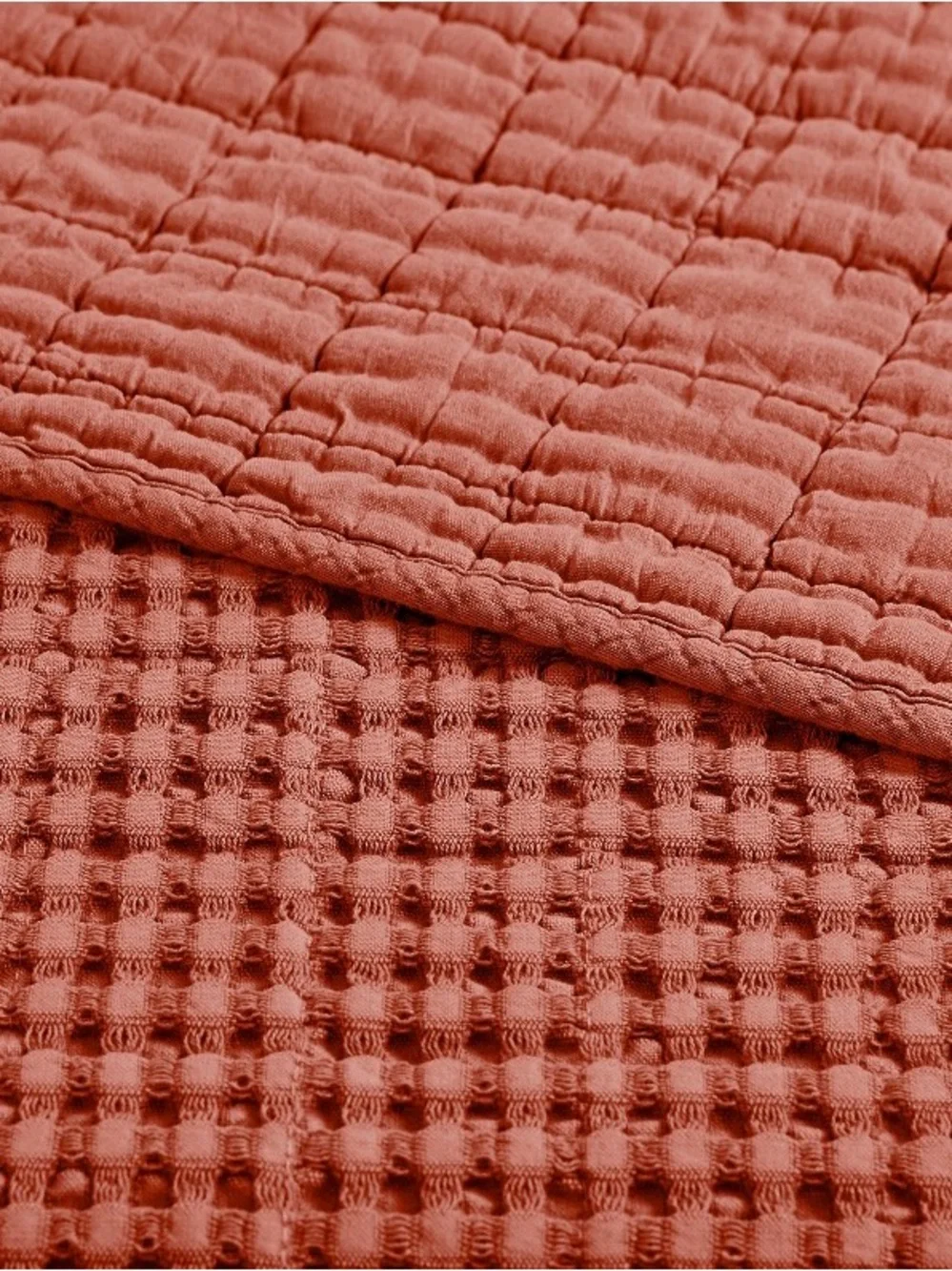 Levtex Home Mills Waffle ADOBE Quilt and Pillow Sham Set - 3 piece 106x92 inches